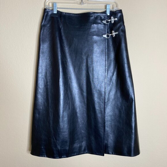 celine leather wrap skirt - Picture 1 of 7